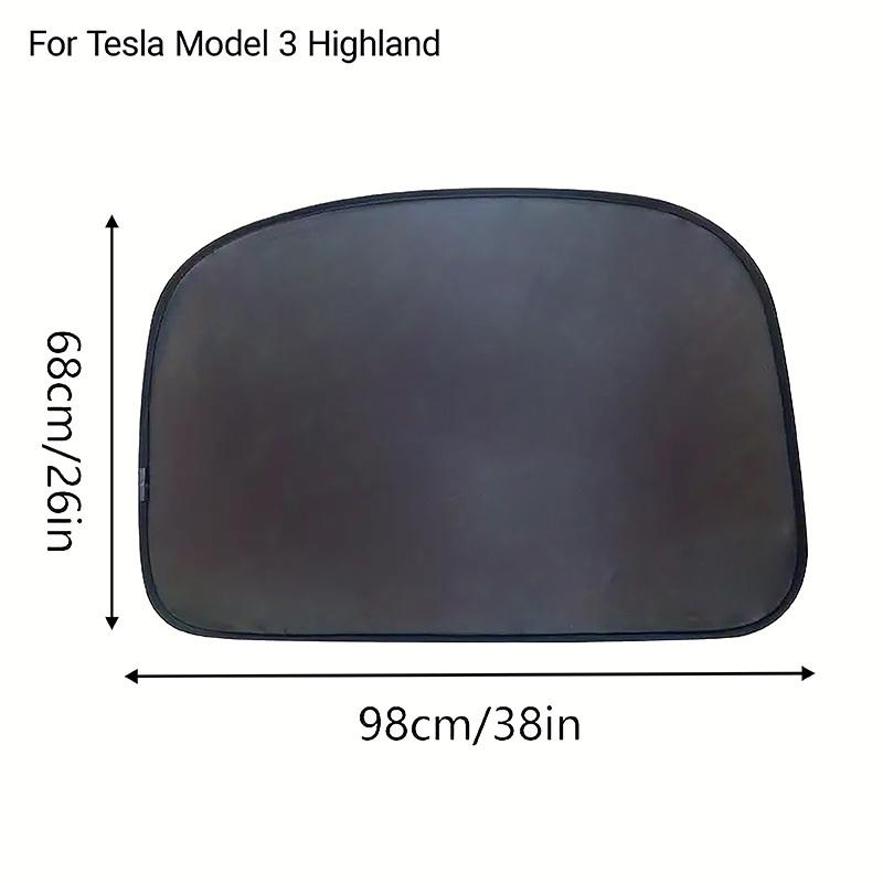 Tailgate Glass Sunshade for Tesla Model Y Juniper / Model 3 Highland, Foldable Rear Window Sun Shade, Privacy Sun Baffle for Trunk, Gray & Black