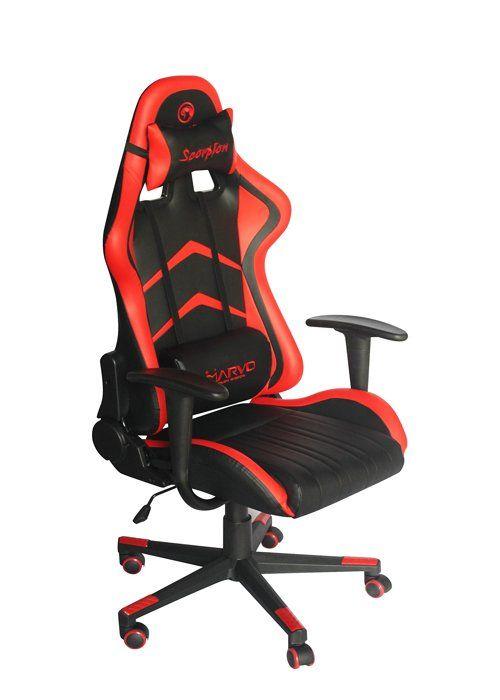 Chaise de bureau - fauteuil de bureau Marvo - CH-106RD - Chaise de Jeu, Cuir synthetique, 57 x 50 x 139 cm