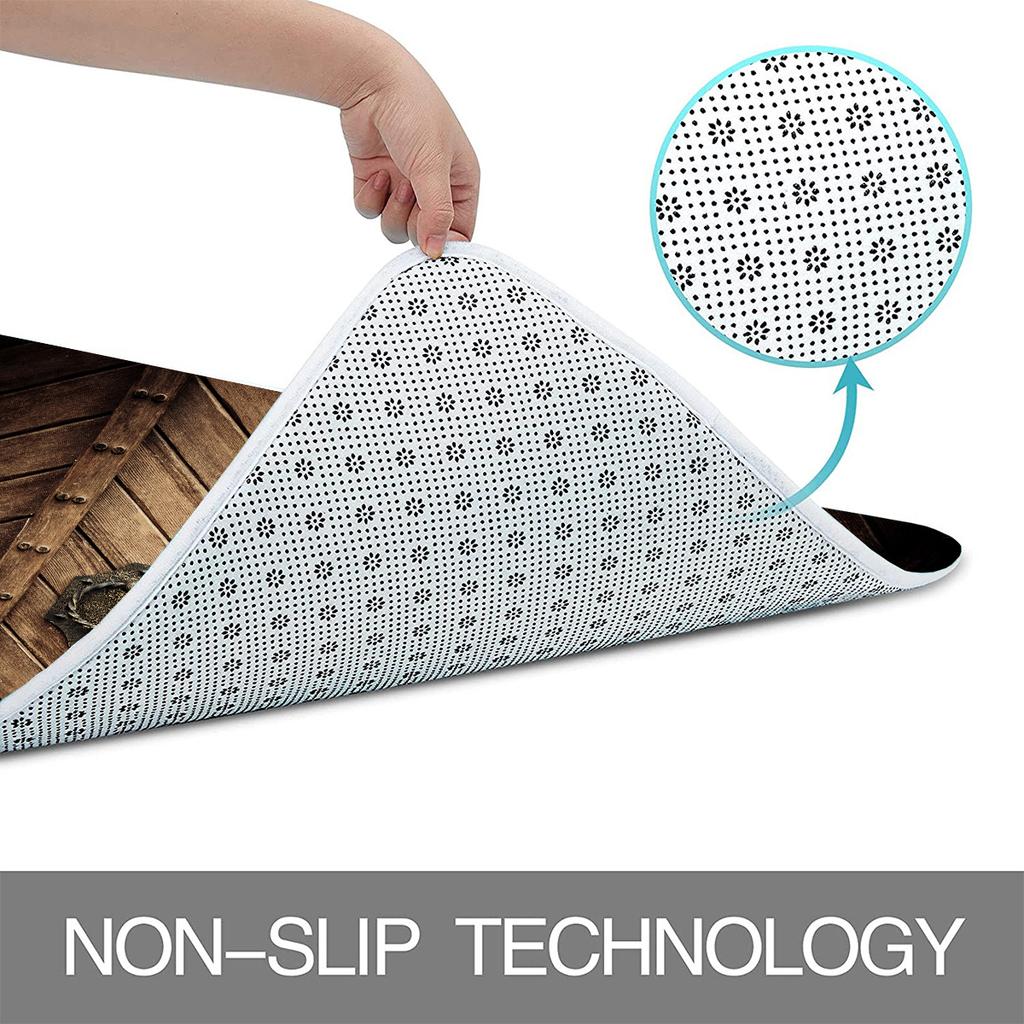 4 Stück alte hölzerne Garage Duschvorhang-Sets für Badezimmer rutschfeste Badezimmerteppiche Deckel Toilettendeckel Badematte Badezimmer-Set