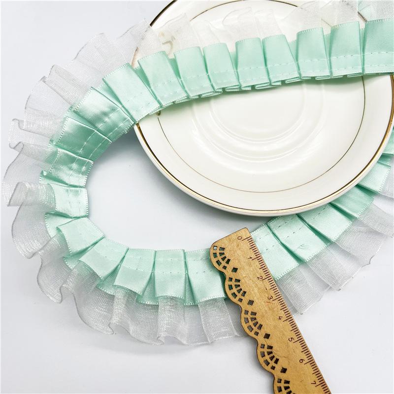 Elegant and Exquisite 4CM Double Folds Transparent Chiffon Lace Clothing Clothing Hem Diy Accessories Multi-color Lace Webbing Crafts Making Ribbons