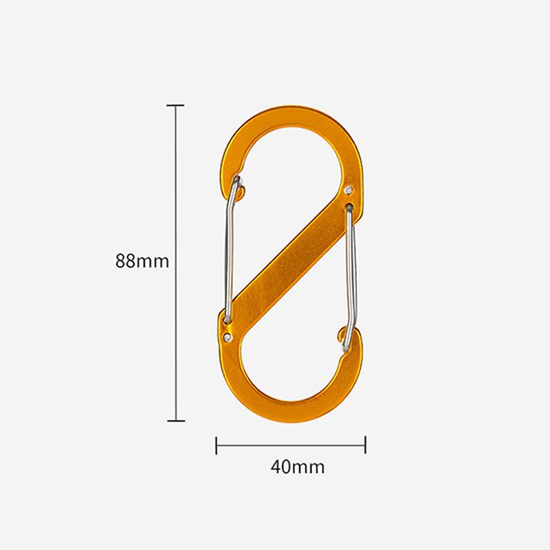 

Великий S-подібний карабін з алюмінієвого сплаву з замком, великий розмір, гачок для брелока, протикрадіжний, для активного відпочинку, кемпінгу, пряжка для рюкзака, інструмент із ключем-замком золотий
