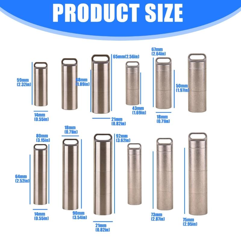 Waterproof Medicine Box Case Keychains Holder Pills Box Case Stainless Steel Pills Container Bottles Pills Container
