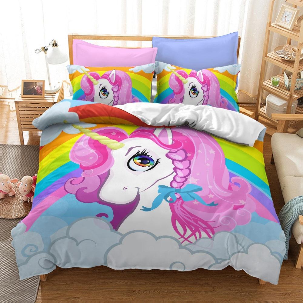 Bettwäsche-Set, Einhorn-Serie Größe Dreiteiliger Bettbezug