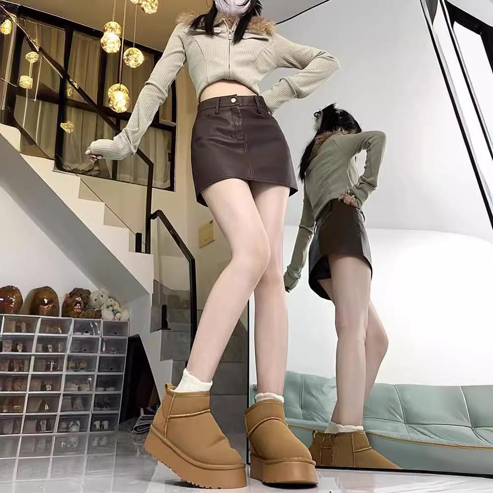 Pu Leather Aline Mini Skirt For Women With Zipper Closure Trendy Streetwear