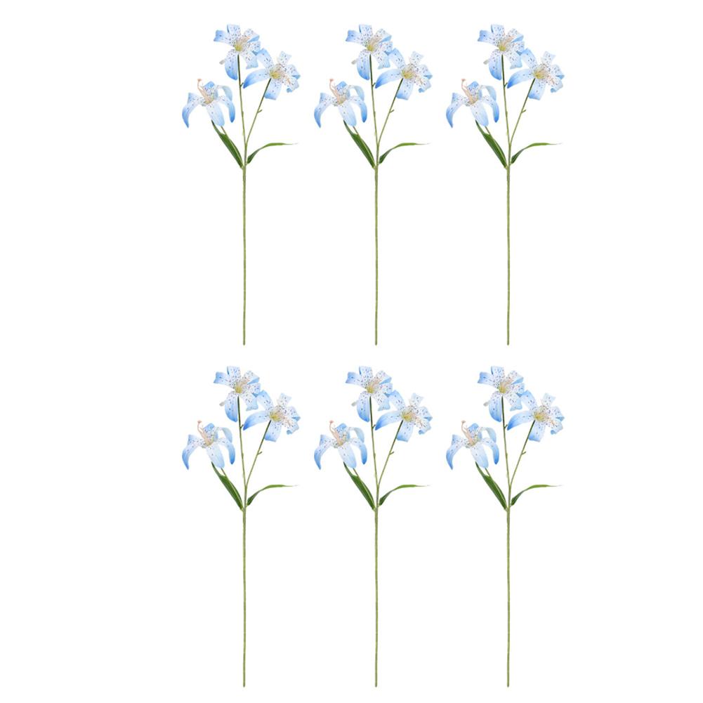 Artificial Lily Bouquet 6pcs with 3 Heads Each for Wedding Decorations and Elegant Home Office or Dining Table Arrangements