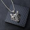 Nordic Style Personality Retro Celtic Wolf Head Pendant Street Trend Hip Hop Viking Titanium Steel Necklace Jewelry
