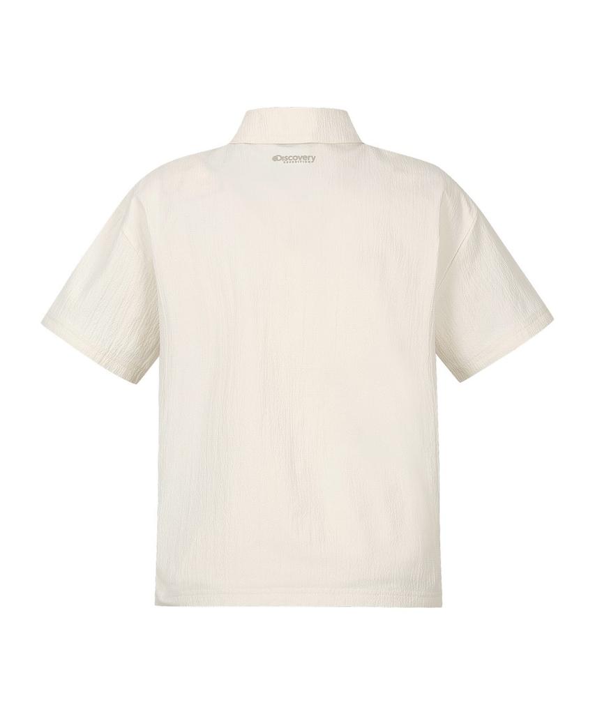 DISCOVERY EXPEDITION Women'S Seersucker Woven Polo Shirt (Ivory)