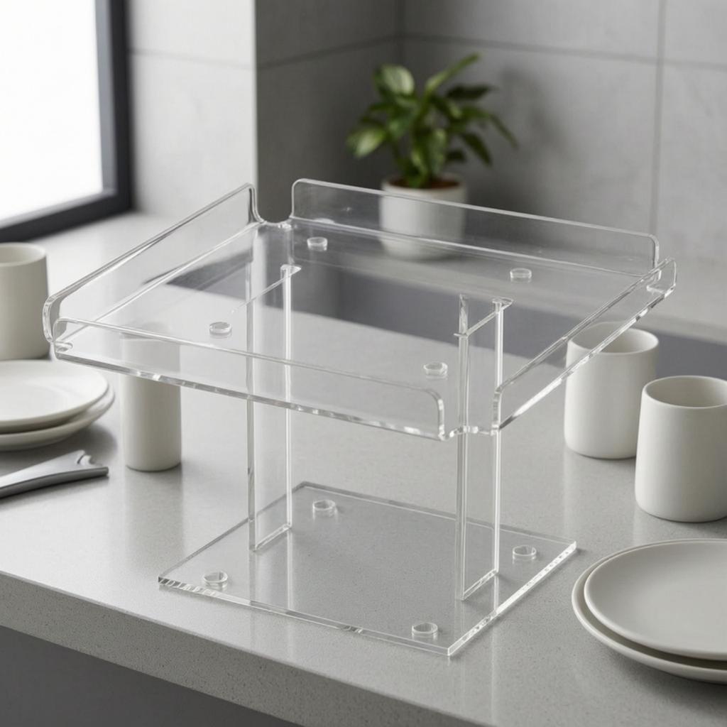Display Tray with Pedestal Transparent Pastry Display Tray Dessert Platter Modern Cupcake Riser Stable for Bakers