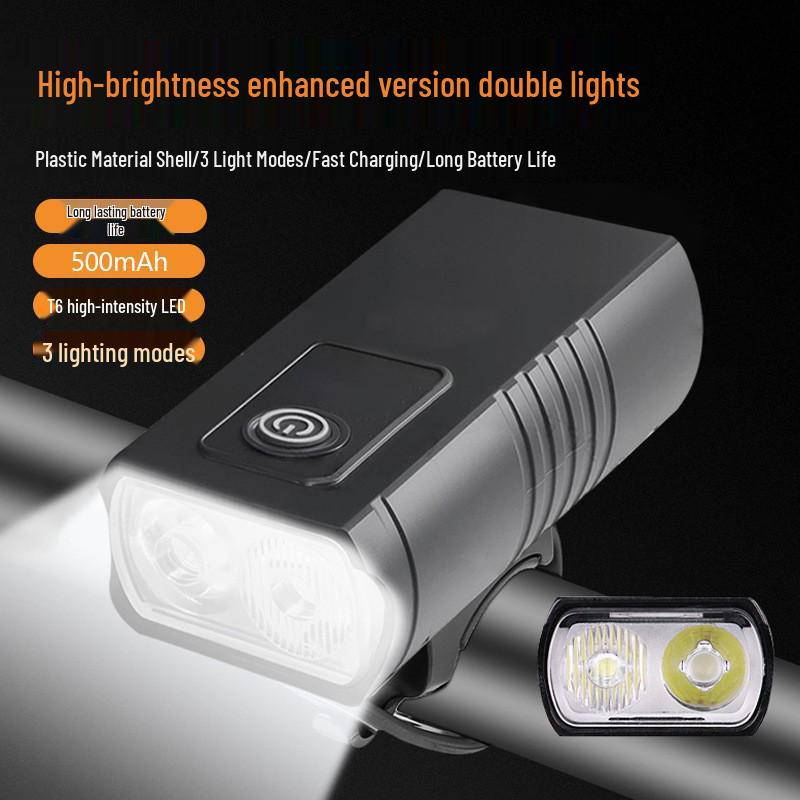 Rainproof Rechargeable Front Light for Mountain Bikes - Night Riding Essentials