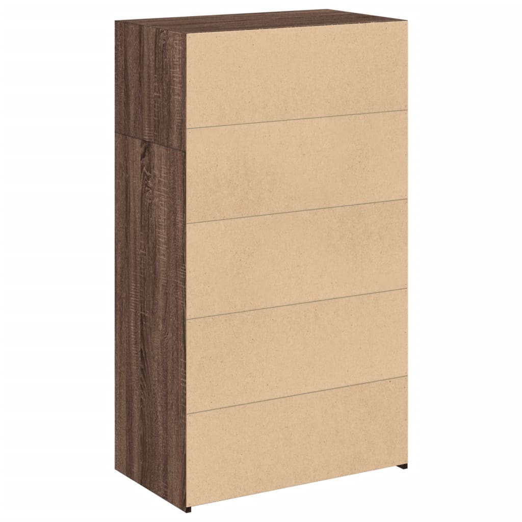 Highboard in Brown Oak Look 70 x 41 x 124 cm Particleboard