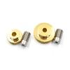1 Set 1M Turbine Worm Gear with Worm Rod 1 Module 15 20 25 30 Teeth Brass Gear 45# Steel Worm Rod Drive Ratio 1:15/20/25/30