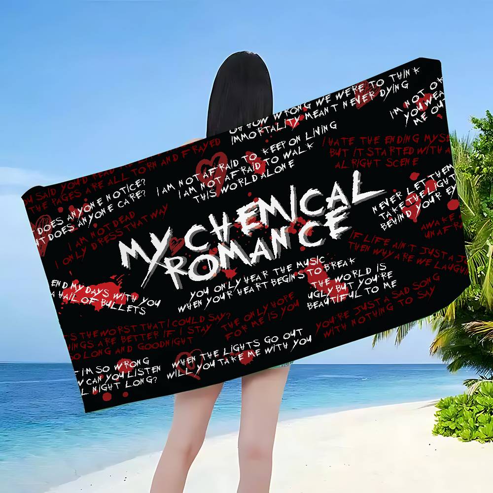 Classic Band M-My C-Chemical R-Romance Microfiber Printed Beach Towel Mountain Climbing Yoga Beach Swimming Running Absorbent