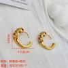 French Retro Stud Earrings Inlaid With Colored Zircon Heavy Industry Earrings Light Luxury Fashion Trend Temperament Versatile Earrings
