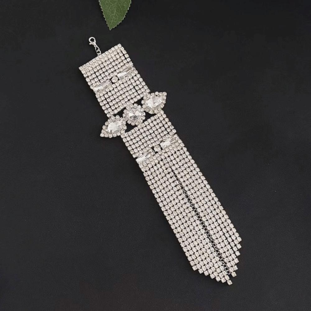

Light Luxury Long Tassel Hand Jewelry Rhinestone Women s Hand Chain Banquet