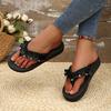 Fashion 2025 Fashion Pleated Flip Flops for Women Black Clip-Toe Flat Ladies' Slippers Summer Comfortable Outdoor Slides Mujer
