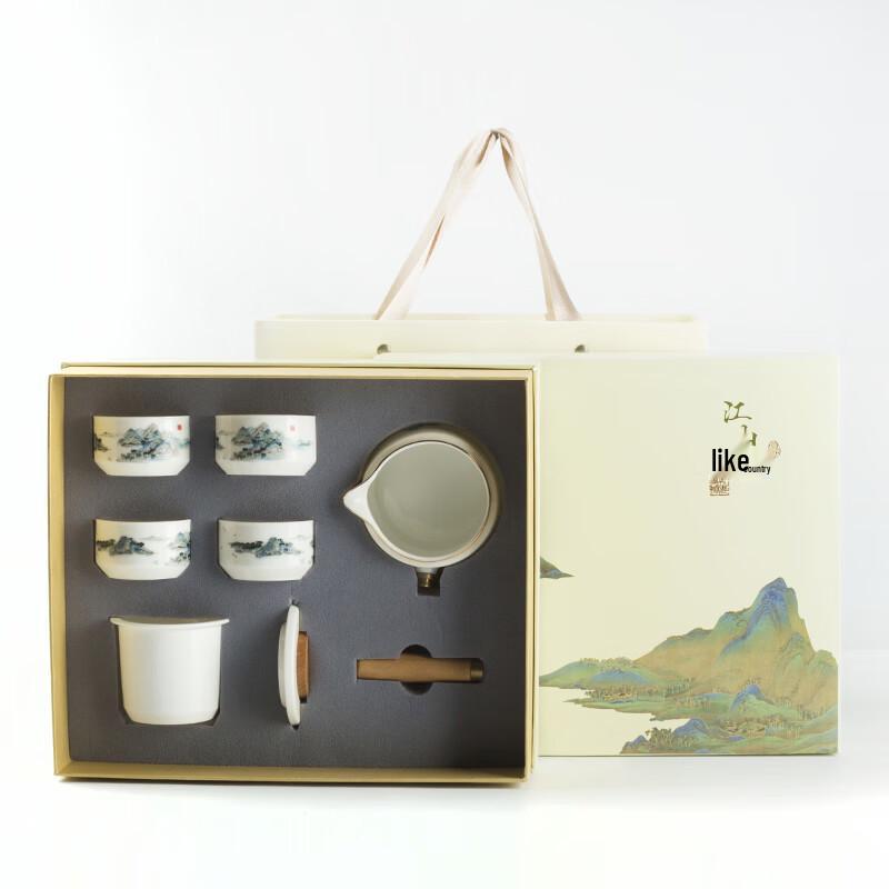 Yiwen  Thousand-Mile Rivers and Mountains  5-Piece Ceramic Tea Set