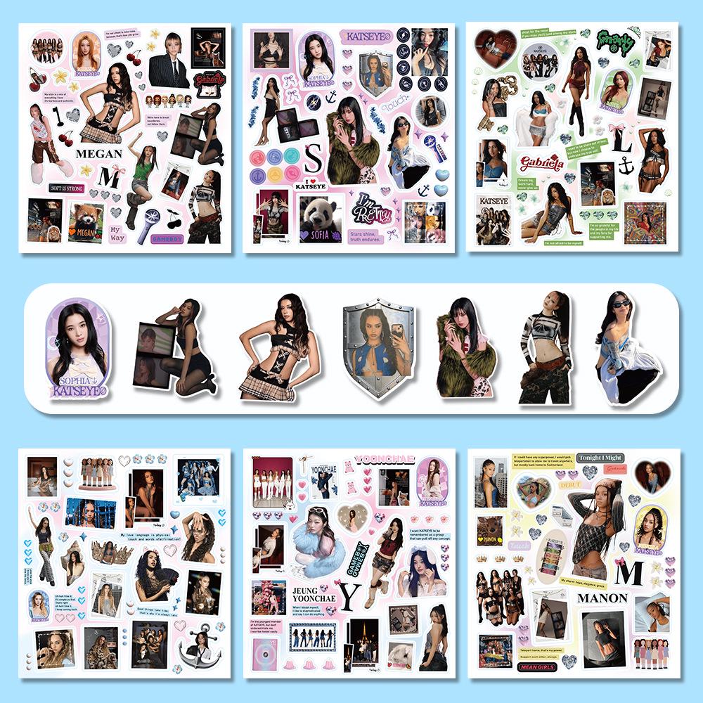 Autocolante KATSEYE K-Pop Girl Group - 78 buc pentru DIY, Jurnale & Decor