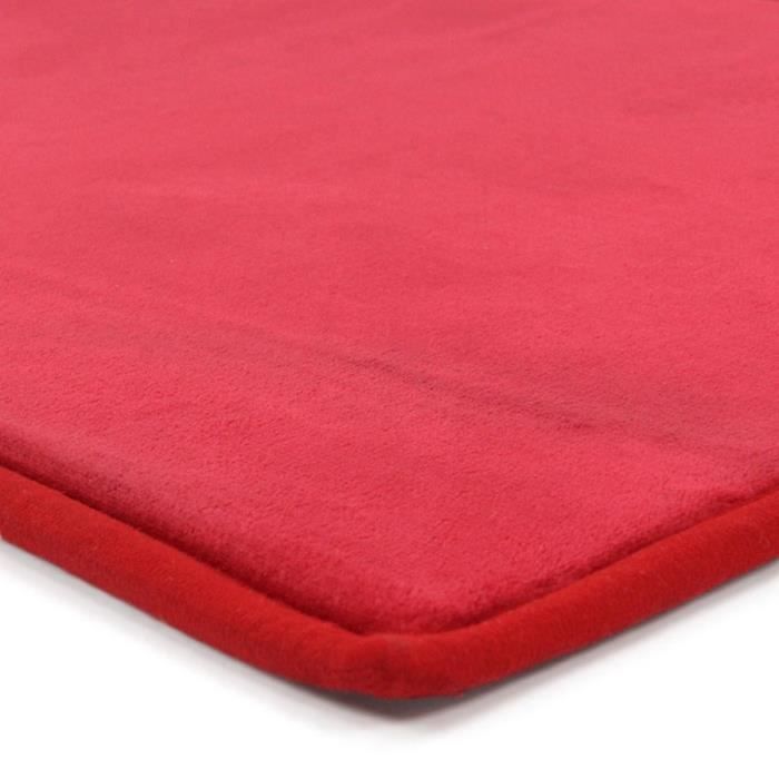 Tapis aspect velours extra-doux rouge 60x90