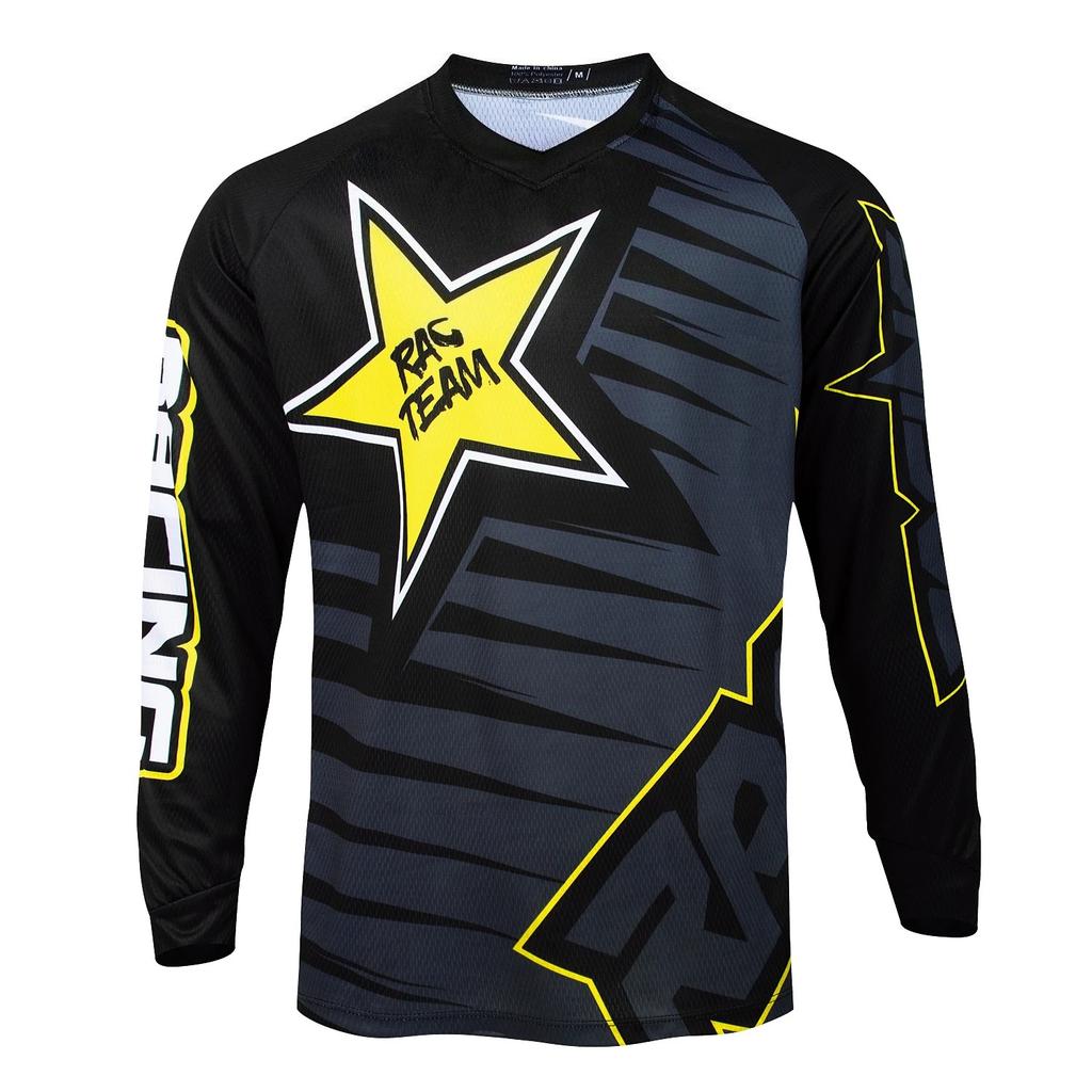 Spring and Autumn Round Neck 3D Printed Top Mountain Bike Jersey Fashionable Casual Sports Long Sleeved Men's T-shirts