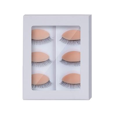 3 Pairs Replaced Eyelids Silicone Double Eyelashes Replacement Eyelids for Mannequin Head Pink
