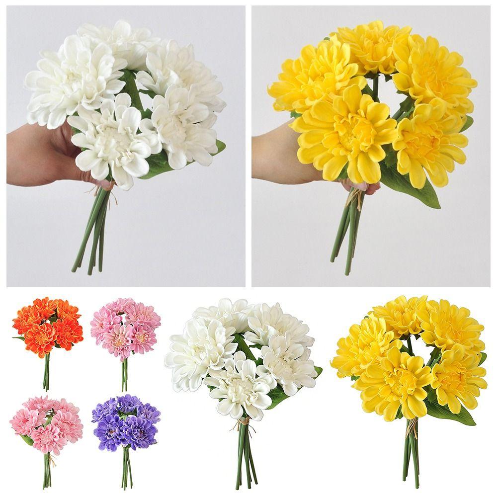 5 Heads Daisy Artifcial Flower Multicolor Floral Arrangement Simulation Sunflower Daisy Photo Props PU Lifelike Flower
