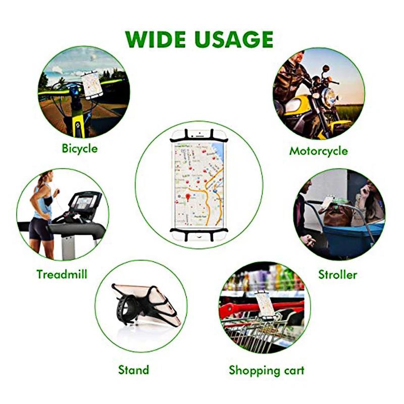 Silicone Bicycle Phone Holder Motorcycle for IPhone 13 11 pro max 7 8 15 14 X 16 12 Mobile Phone Stand Bike GPS Clip Quick Mount