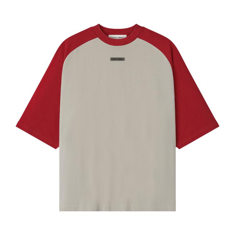 T-shirt Homme Fear of God Essentials Baseball Tee Gris Fumée/Cramoisi S gray
