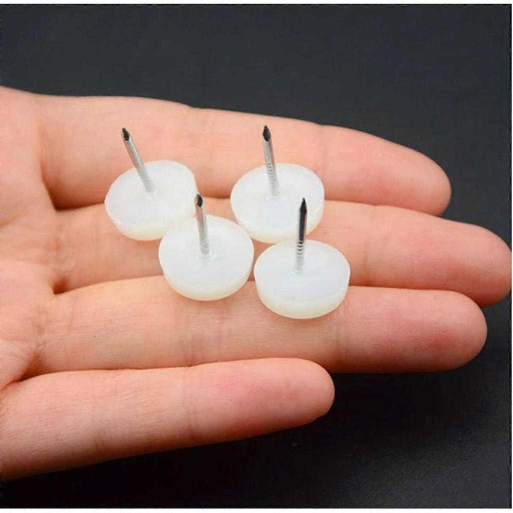 150Pcs 20mm Nylon Furniture Sliders Nail On Chair Leg Floor Protectors Nail with
