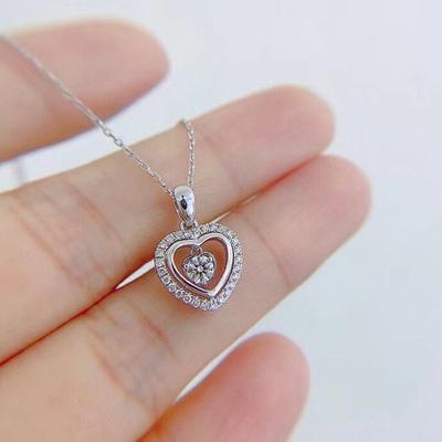 New Fashion Contracted Heart Necklace for Women Silver Color Chain Brilliant CZ Stone Chic Romantic Wedding 2021 New Jewelry