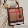 Klassische Retro-Handtaschen Mode Lässige Tragetasche Kariertes Segeltuch Luxuriöse Umhängetasche Echte Leder Umhängetasche Für Damen