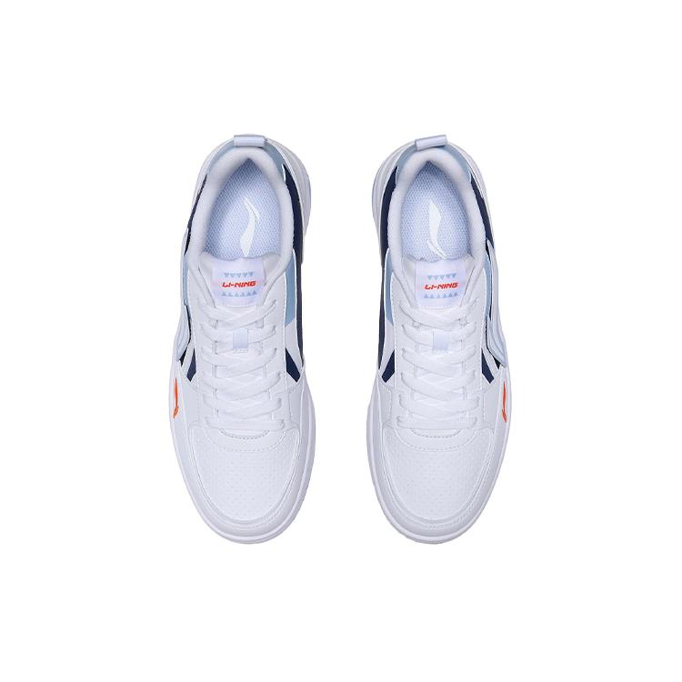 New LiNing Haichuan Slip Resistant Cushioning Abrasion Resistant Lightweight Low Top Skateboard Shoes Men's White Blue AGCT377-2