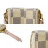 Used 12564 Portefeiulle Clemence N61264 7940 Logo Ivory Zip Around Damier Azur Rose Ballerine for Women from Japan
