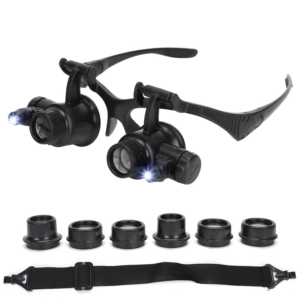 10x 15x 20x 25x Head Loupe Magnifier Watch Repair LED Light Magnifying Glass (9892G)