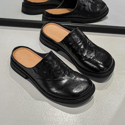 Zapatillas de plataforma casual para pareja Boken cabeza grande realzadoras zapatos derby cabeza de bolsa sandalias zapatillas exteriores 91516-J