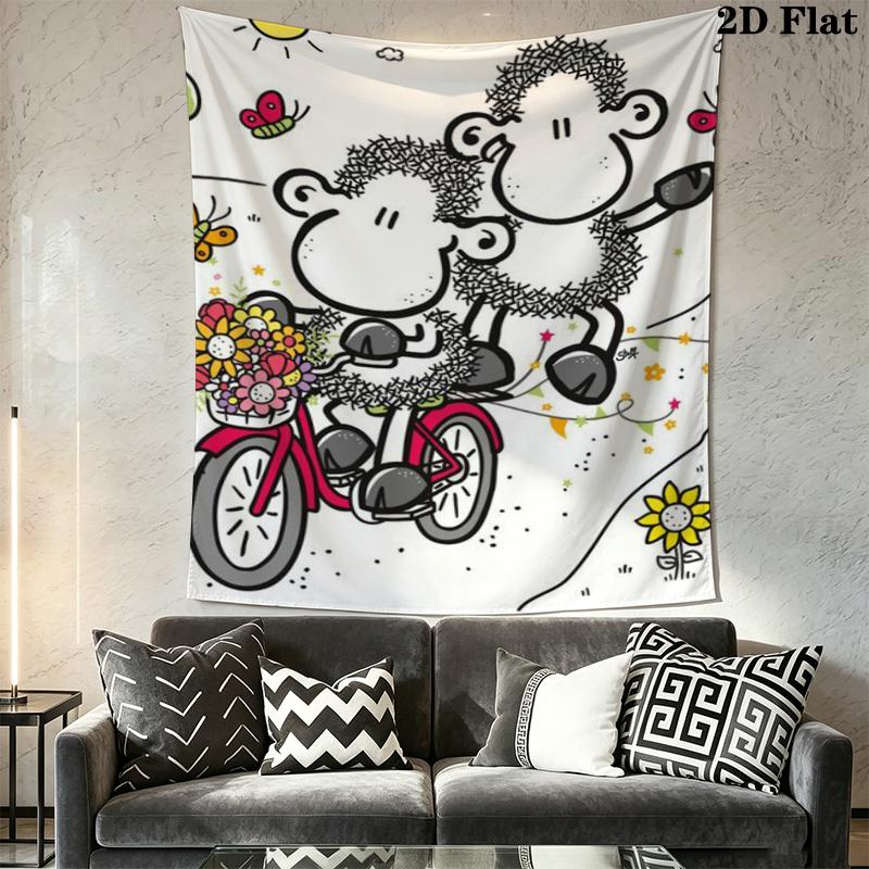 Sheepworld Wall Tapestry Aesthetic Wall Hanging Printed Fabric Blanket Decorative Tapestries for Bedroom Living Room Home Decor