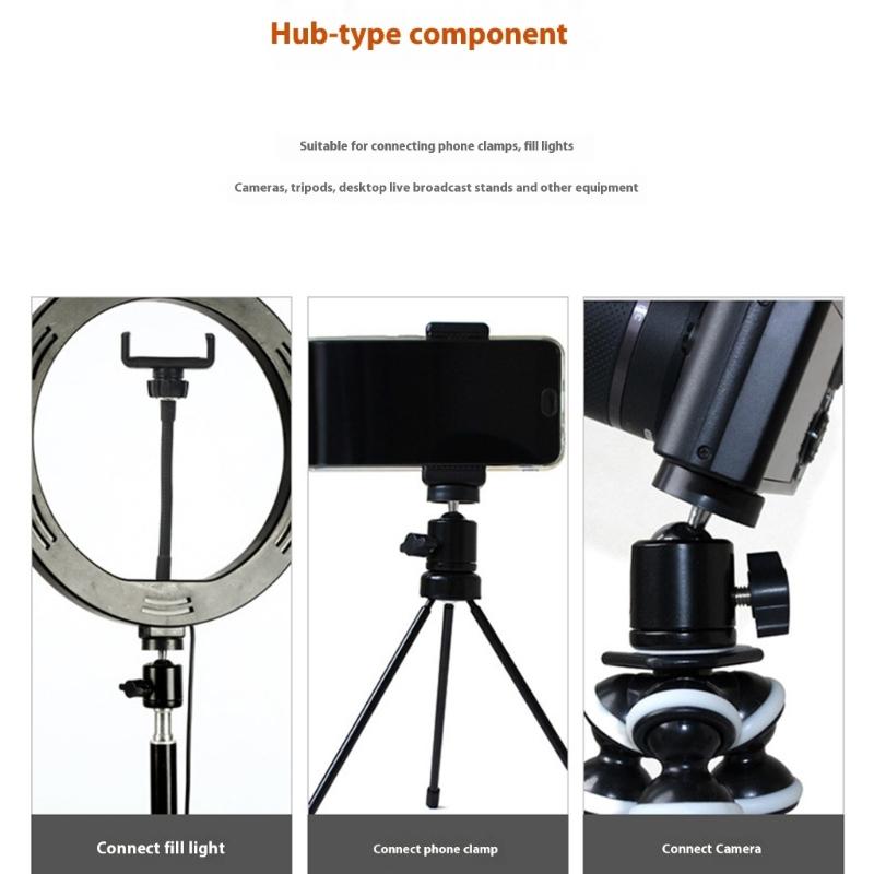 360 Degree Rotating All Metal 1/4 Inch Screw Tripod Adapter For Camera Mounting Streaming With Universal Compatibility