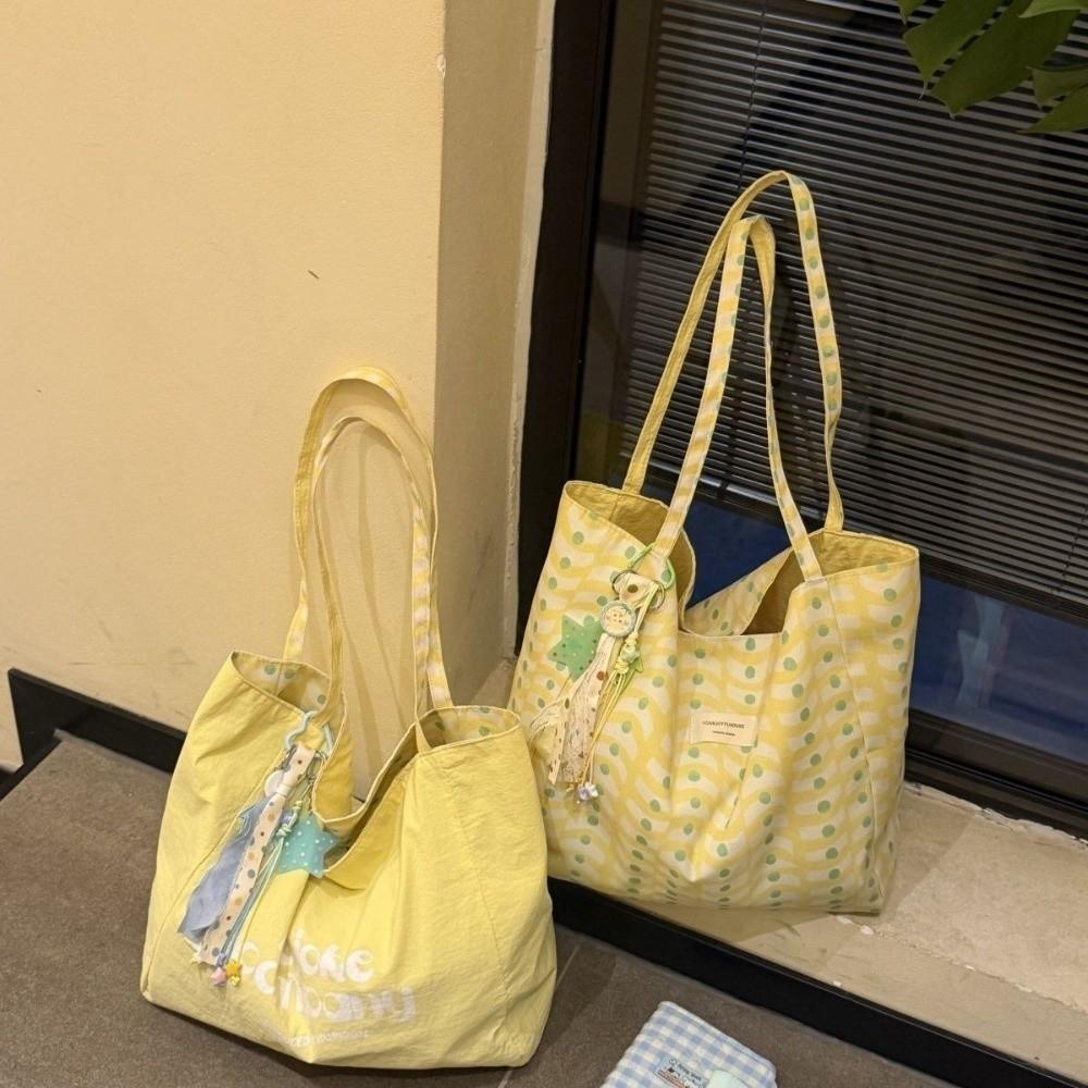 Large Capacity Double Sided Reversible Tote Bag Lightweight Nylon Handbag  Casual