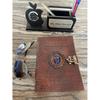 Vintage Handambossed Leather Journal Notebook Sketchbook School Book Size- 7x5 Inches, Colour- Brown