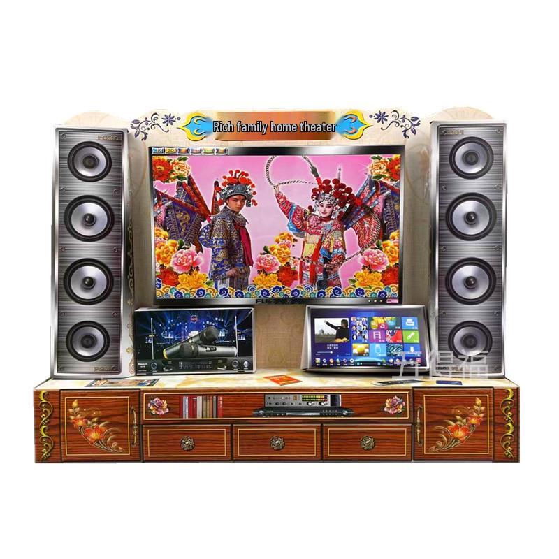 Underworld Stereo Home Theater: Paper-Mache Speakers and TV Cabinet Set for Sacrificial Ceremonies