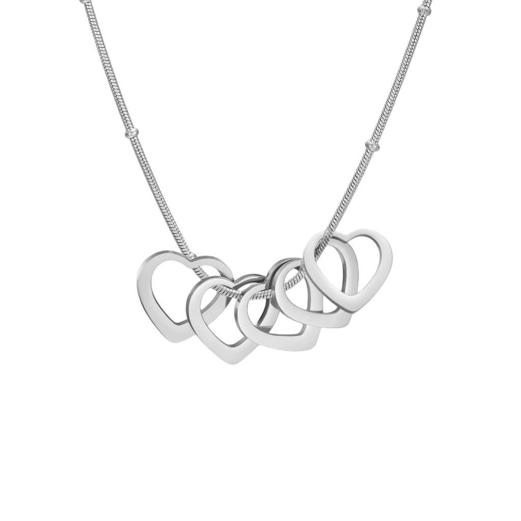 Custom Heart Necklace With Name Personalized Family Kid Love Charm Stainless Steel Jewelry Gift For Women Couple Mother Friend