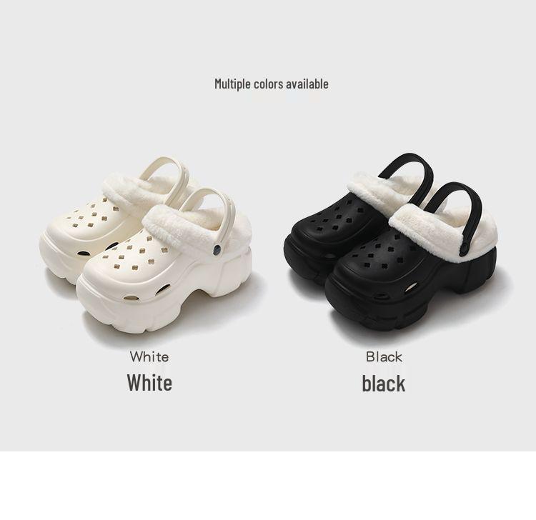 Women's Fleece-Lined Clogs: New 2023 Style, Removable Liner, Thick Sole, Height-Boosting, Office & Outdoor Winter Slippers.