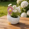 Resin Goose Planter Pot Cartoon Flower Pot Ornaments Creative Succulent Bonsai Pot  Office