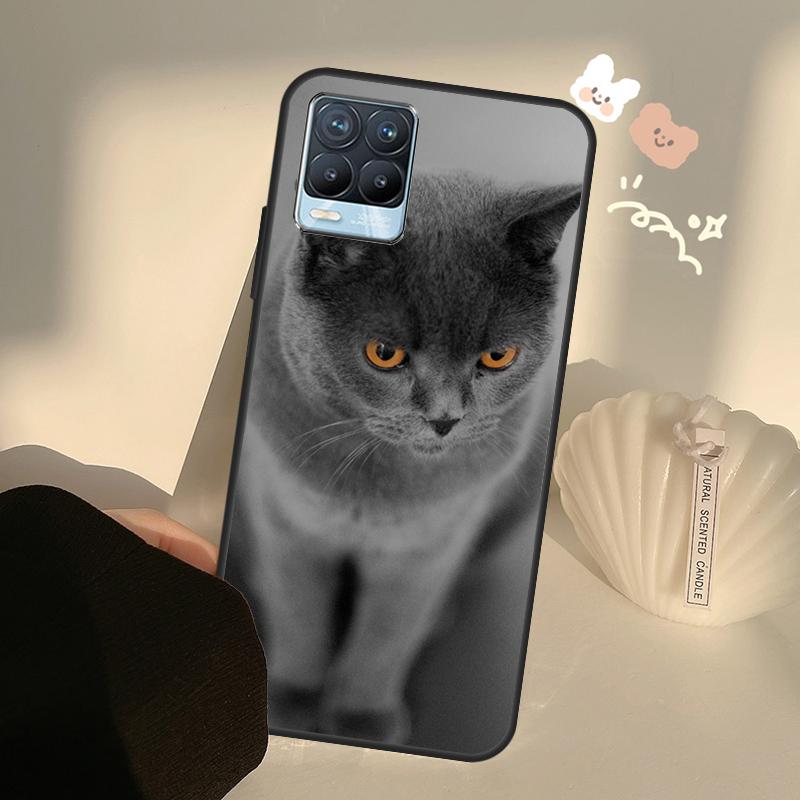 British Shorthair Cat Case For Realme C63 C61 C55 C51 C53 C25 C65 C67 C71 C75 11 12 13 14 15 Pro Plus GT6 GT7 Pro