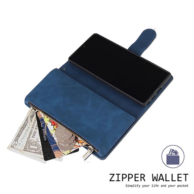 Zipper Leather Case For Samsung Galaxy A16 A26 A36 A56 A06 A15 A25 A35 A55 A05S A14 A34 A54 A13 A33 A53 Flip Wallet Phone Cover