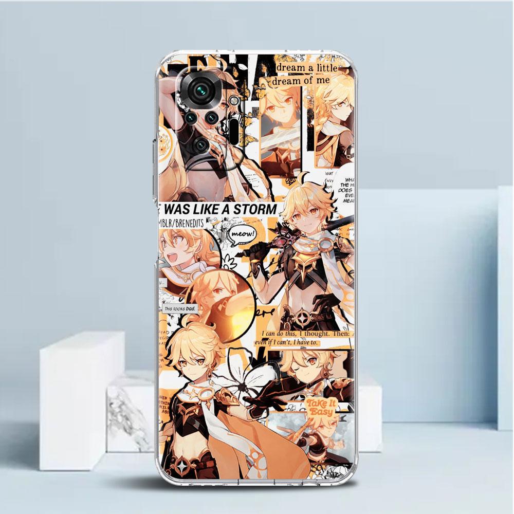 ShockProof Phone Case for Redmi Note 11 11E 10 9 8 Pro 11S 9S 10S K40 9A 9C 8T 7 10C 9t 9s Soft Cover Genshin Impact Beelzebul