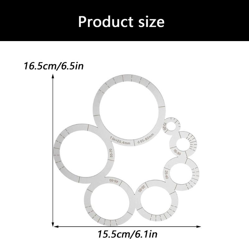 Konstrukce z nerezové oceli Kožený měřicí nástroj na řezání Kulaté řezací pravítko pro přesná kruhová měření v řemeslech