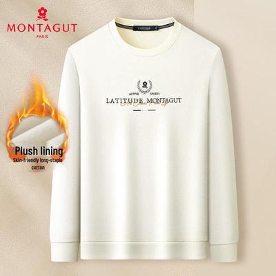MONTAGUT Men's Embroidered Fleece-Lined Sweatshirt