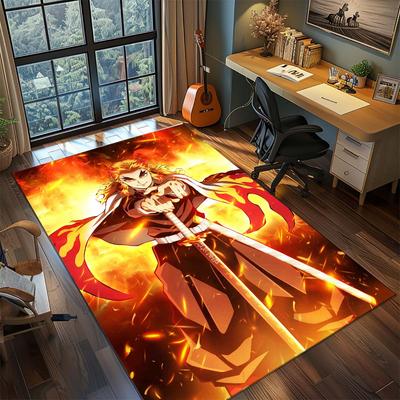 Demon Slayer Anime Teppich Großer Teppich Rutschfeste Waschbare Fußmatte Gamer Zimmer Schlafzimmer Heimdekoration -QJY