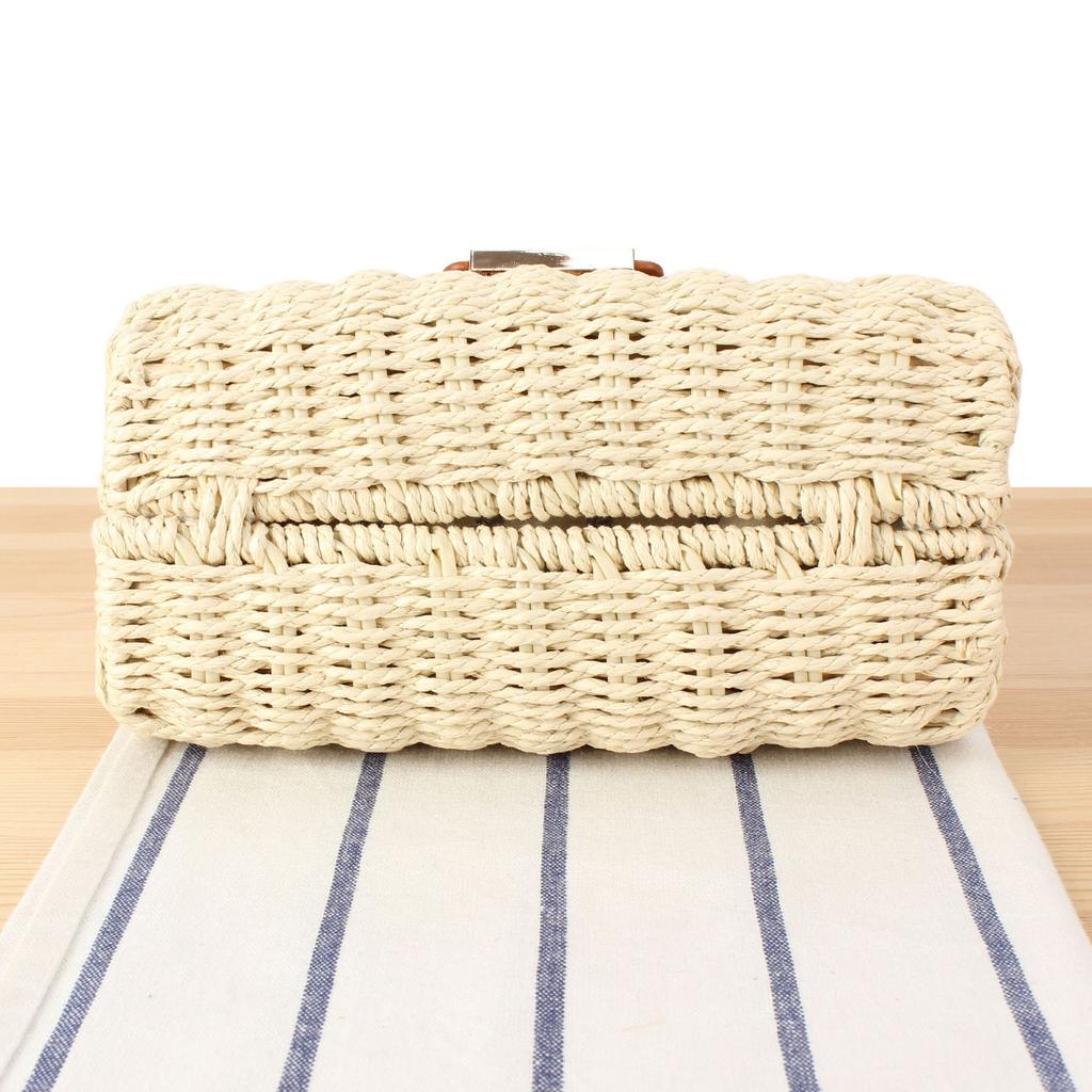 Naujiena Moteriška Madinga Boho Šiaudinė Rankinė - Reguliuojama Per Petį ir Viršuje Rankena Nerta Piniginė Atostogų Būtinybėms & Kasdieniam Važiavimui