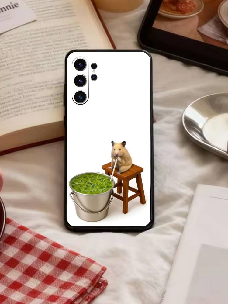 Big Eyed Goofy Cat Mouse Phone Case For Samsung S26,S25,S24,S23,S22,S21,S20,Plus,Fe,Lite,Others Black Cover